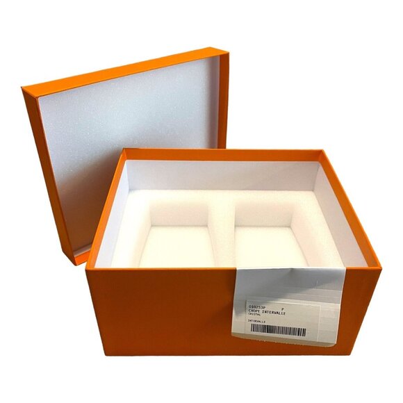 Authentic Hermes Paris Orange Empty Box Fits Chope Intervalle 8”x7”x4” Storage - Picture 3 of 8